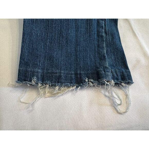 Harley Davidson distressed women's jeans size 10-12 raw edge hem - Picture 5 of 6